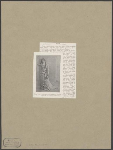 Portrait of Fannie Francisca as Marguerite in the opera Faust