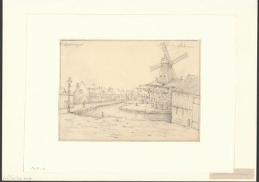 View of the Kwakersdwarspad with mill De Koning Salomon