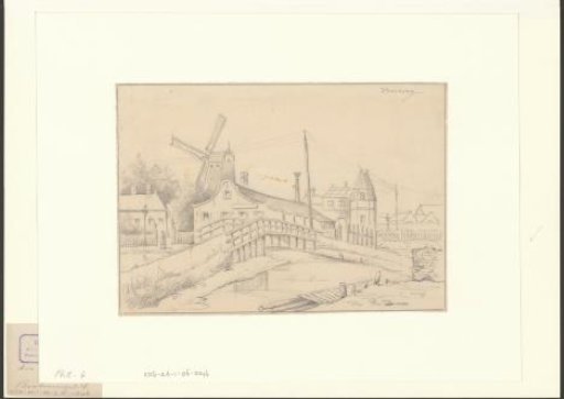 View of the Voorweg and windmill de Valk