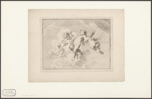 Four putti among the clouds