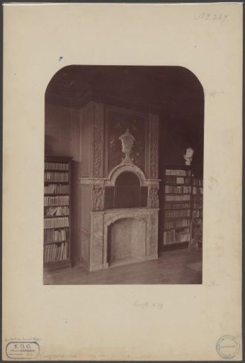 Chimney piece of a library in a house on the Herengracht in Amsterdam