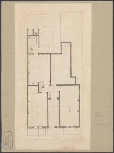 Map of a dwelling house on the Rokin in Amsterdam