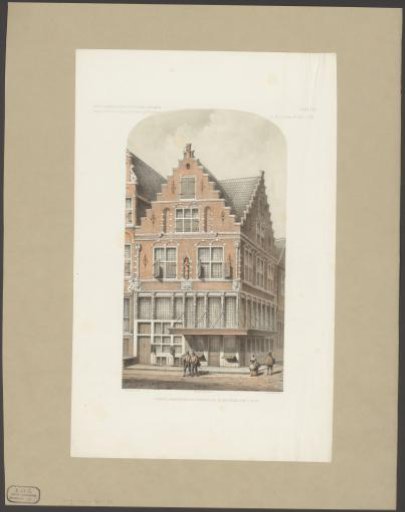 View of a dwelling house on the corner of the Warmoesstraat and Oudebrugsteeg in Amsterdam