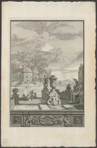 Landscape with fountains and a palace
