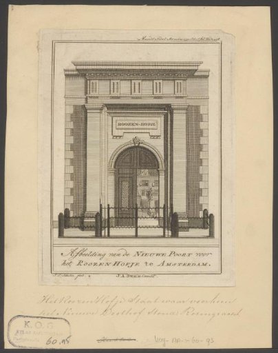 View of the entrance to the Rozenhofje in Amsterdam