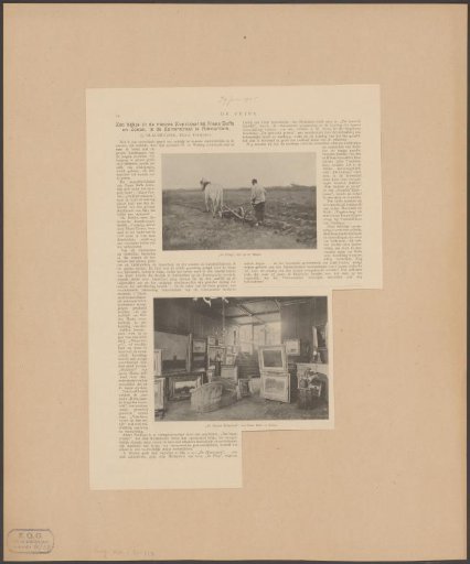 Ploughing farmer and exhibition hall of the art dealership Frans Buffa and Sons, Amsterdam