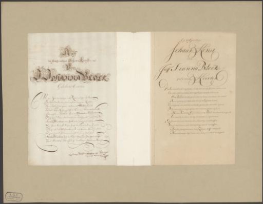 Two calligraphic poems on the work of Johanna Koerten