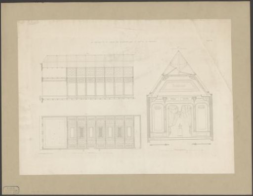 Cross-section, top and side views of the art hall of the association Arti et Amicitiae in Amsterdam