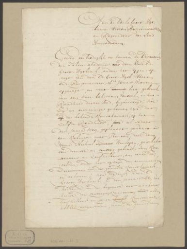 Letter from the directors of the Amsterdam Drawing Academy to the Mayor of Amsterdam regarding access to the Hinloopen collection
