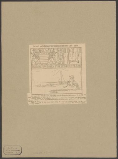 Caricature on the review of Antonie Cornelis Loffelt of a mural by Antoon Derkinderen
