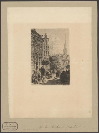 View of Rembrandt's house in the Jodenbreestraat in Amsterdam