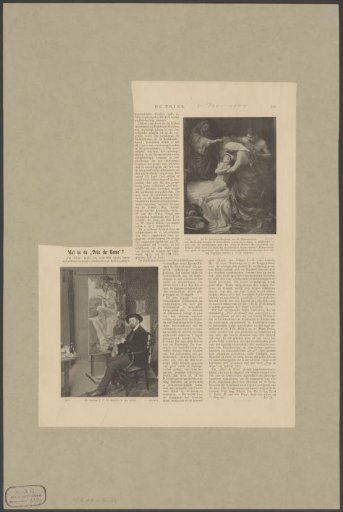 Portrait of Jan Sluijters and article on the 'Prix de Rome' art competition
