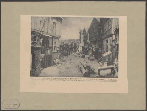 Diorama with the cavalcade of the Duke of Alba in Amsterdam
