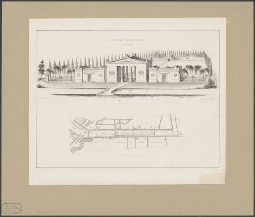 View and plan of the General Cemetery in Amsterdam