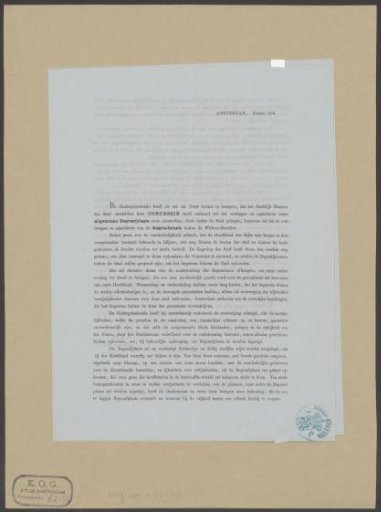 Announcement of the concession for the General Cemetery in Amsterdam