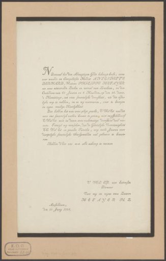 Death notice of Antoinette Bernard