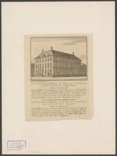 Prospectus for the Inn The Arms of Amsterdam