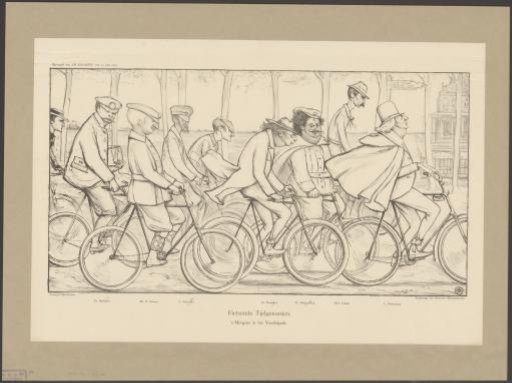Various journalists, musicians and other notable persons cycling at Vondelpark