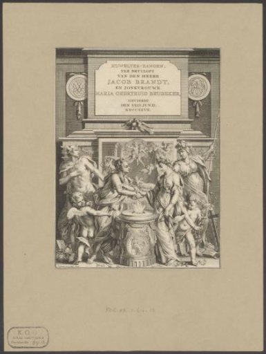 Allegory on the marriage of Jacob Brandt and Maria Beudeker