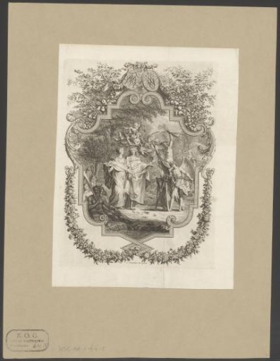 Vignette with a wedding couple in a landscape