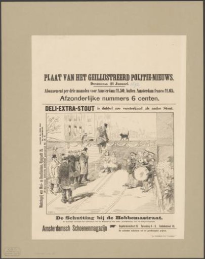 Festive reception of a group of officials at the barricade on the tram track in Hobbemastraat, Amsterdam