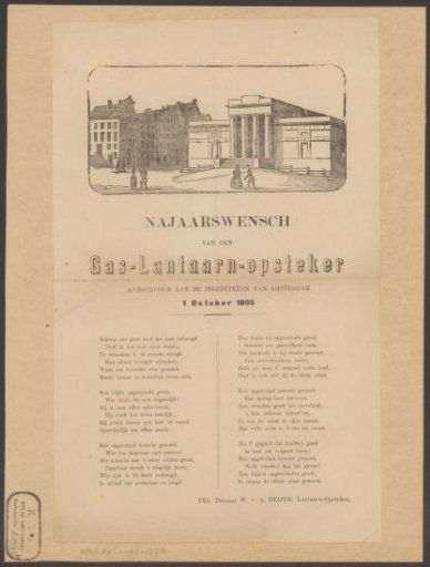 Autumn greeting from the gas lamp lighters of Amsterdam for the year 1895