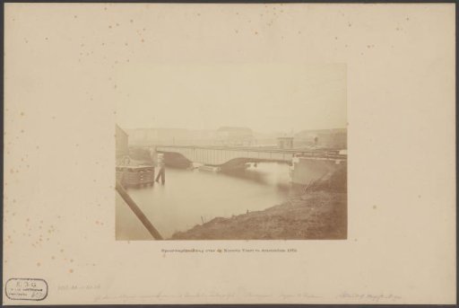 View of the Railway Swing Bridge over the Nieuwe Vaart in Amsterdam