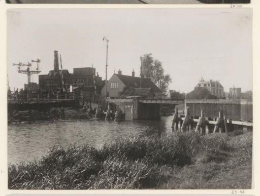 Railway Bridge over the Ringvaart with the Korff Chocolate Factory at the Mr. Treublaan in Amsterdam