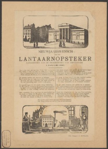 New Year's Wish from the Amsterdam Gas Lamp Lighters for the Year 1897