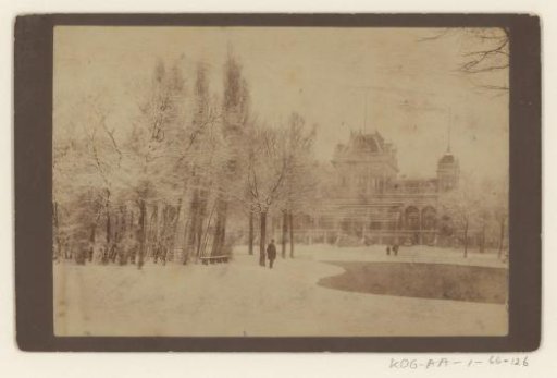 View of the Vondelpark pavilion, Amsterdam, in the snow