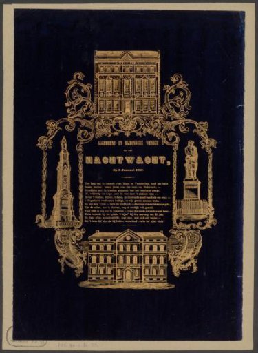 New Year's greeting from the Amsterdam night watch for the year 1857