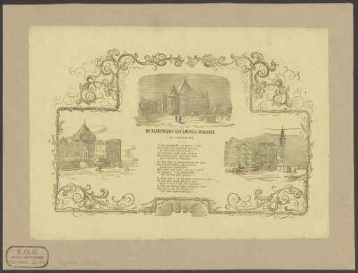 New Year's greeting from the Amsterdam night watch for the year 1856