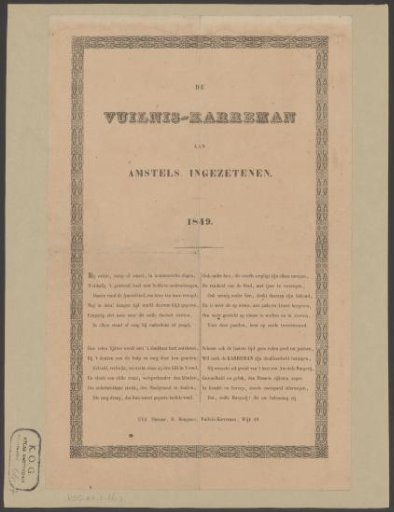 New Year's Wish from the Amsterdam Sanitation Workers for the Year 1849
