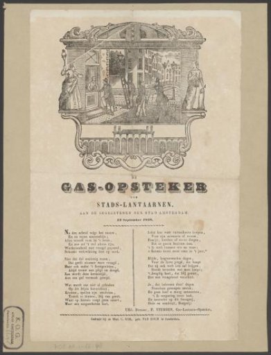 Fair Print of the Amsterdam Gas Lamp Lighters for the Year 1858