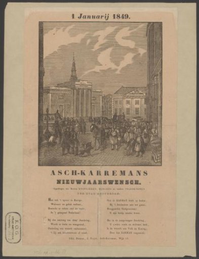 New Year's Wish from the Amsterdam Ash Cart Men for the Year 1849