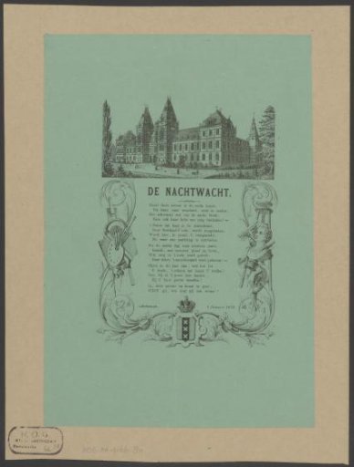 New Year's Wish from the Amsterdam Night Watch for the Year 1878