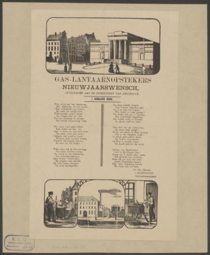New Year's Wish from the Amsterdam Gas Lamp Lighters for the Year 1888