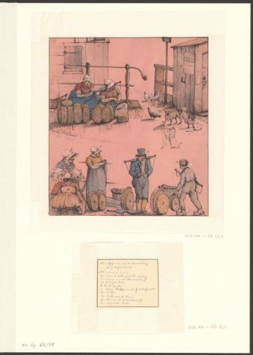 Legend accompanying composition with Amsterdam street figures from the Nieuwenbrug and the Platjesbeurs