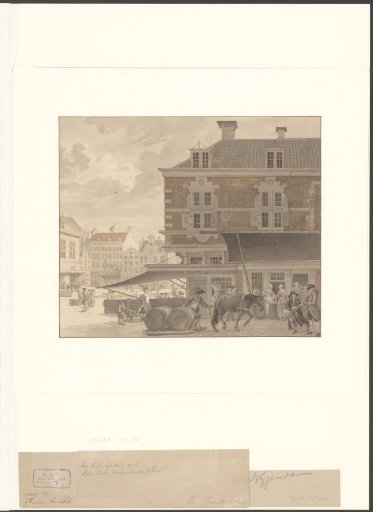 View of the corner of the Vijgendam, looking towards the Waag