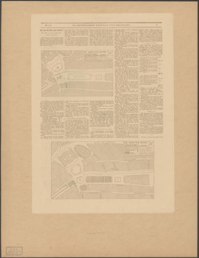 Map of the current state of the Dam square and a map of the new plan for the Dam square in 1905
