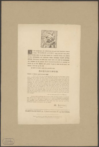 Advertisement for the distillery Haages & Levert Jr. at the International Food Exhibition 1887