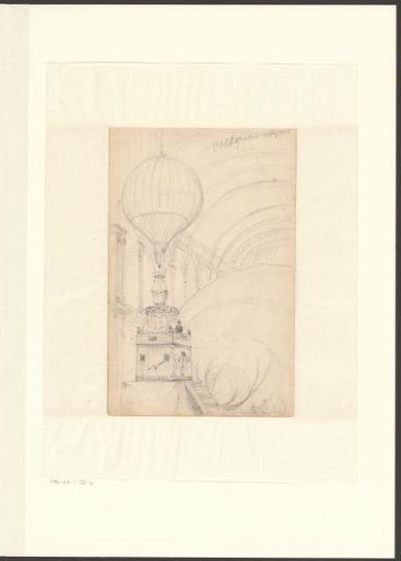 View of a hot-air balloon in the Paleis voor Volksvlijt