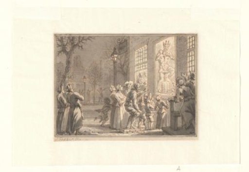 Crowd Viewing a Caricature on the Death of Daniel Raap