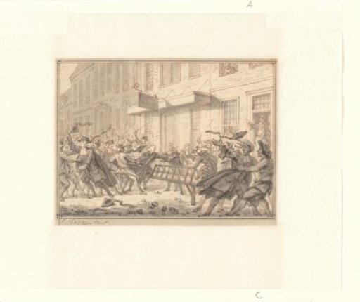 Unrest Outside the House of the Deceased Merchant Daniel Raap on the Vijgendam