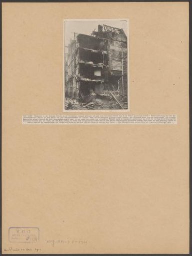 View of a collapsed house on the Pieter Jacobszstraat