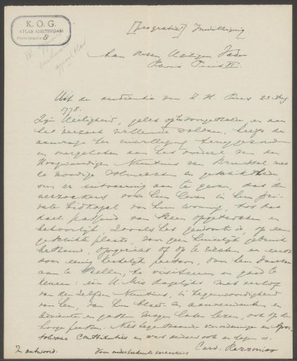 Transcription of a Latin text approving the construction of a private chapel in the house of Arnoldus Johannes van Brienen