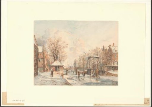 Winter landscape with skaters on the Geldersekade