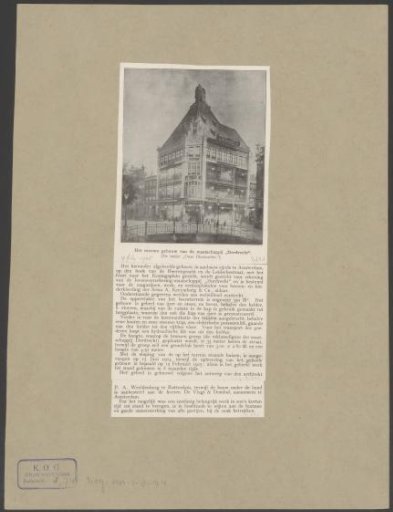 View of the building of the society Dordrecht on the Herengracht, corner of the Leidsestraat