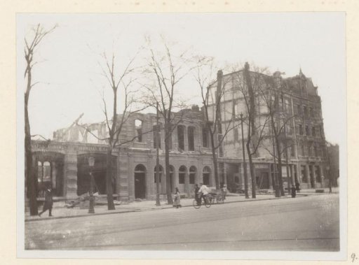 View of Hirsch & Cie with Café Hollandais being demolished