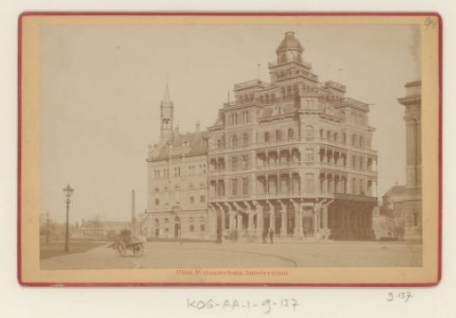 View of the Leidseplein with the Amstel Hotel and the police station